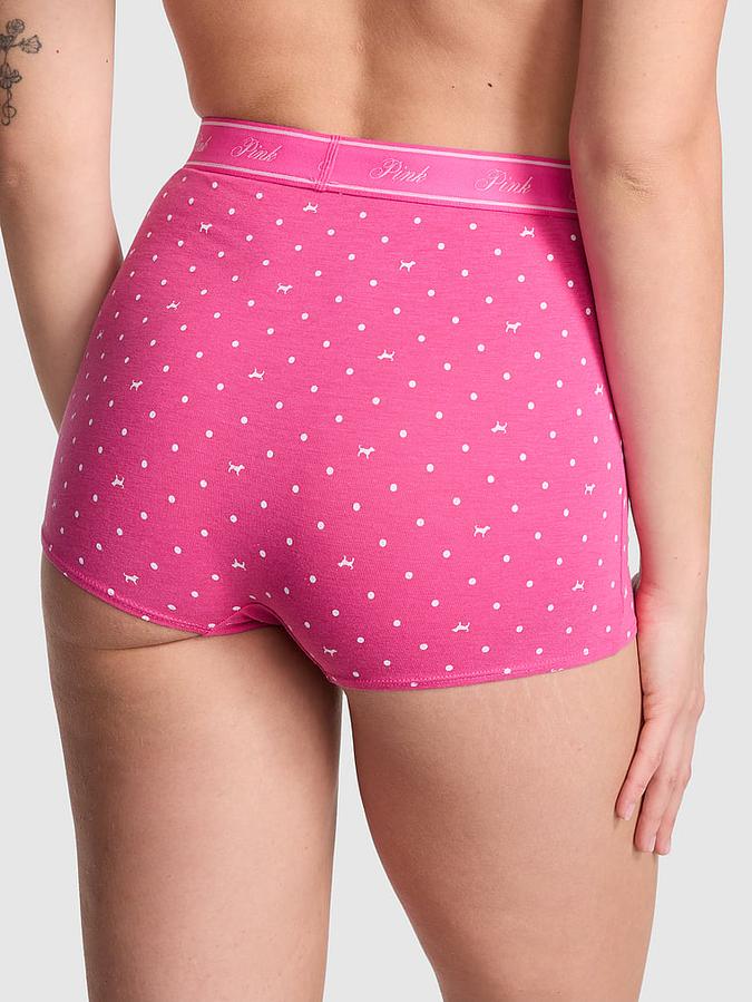 Logo Cotton High-Waist Boyshort Panty