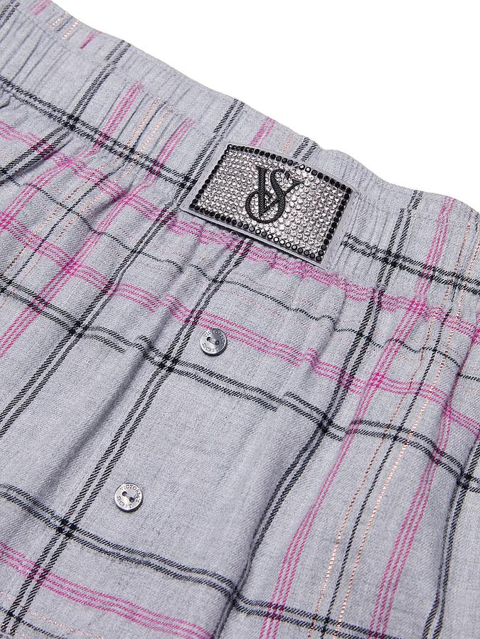 Flannel Long-Sleeve Short Tee-Jama Set image number 3