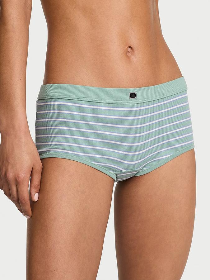 Cotton Rib Logo Hardware Boyshort Panty image number 0