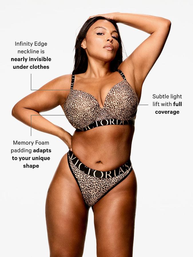 Perfect Shape Cotton Exploded Logo Push-Up Bra image number 2