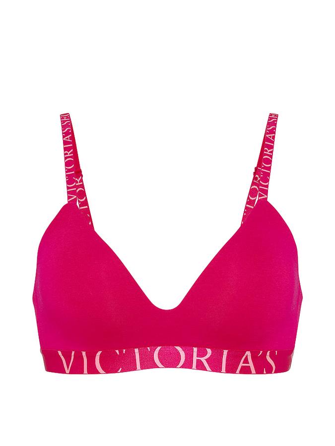 Cotton Exploded Logo Lightly Lined Wireless Bra image number 2