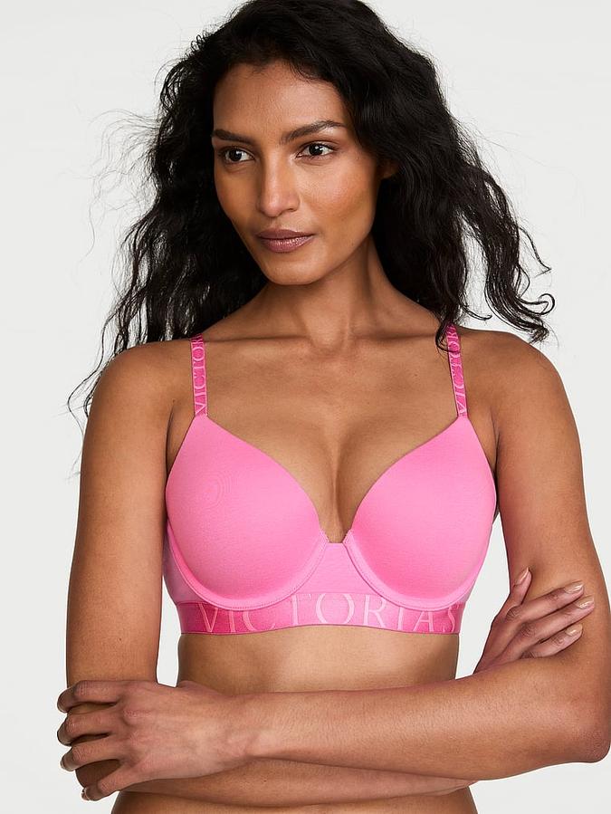 Perfect Shape Cotton Exploded Logo Push-Up Bra