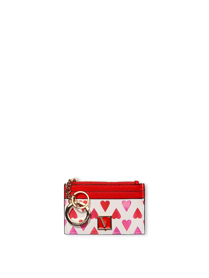 The Victoria Card Case Keychain Vday Hearts Silver image number 1