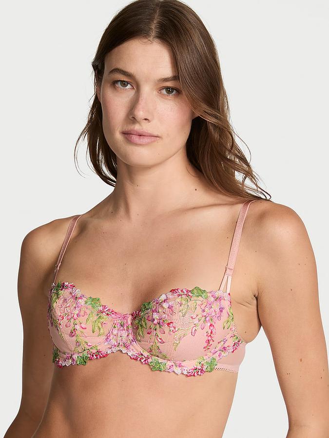 Wicked Unlined Wisteria Embroidery Balconette Bra image number 0