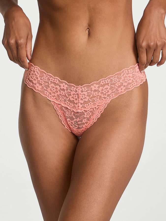 Lace Strappy-Back Thong Panty image number 0