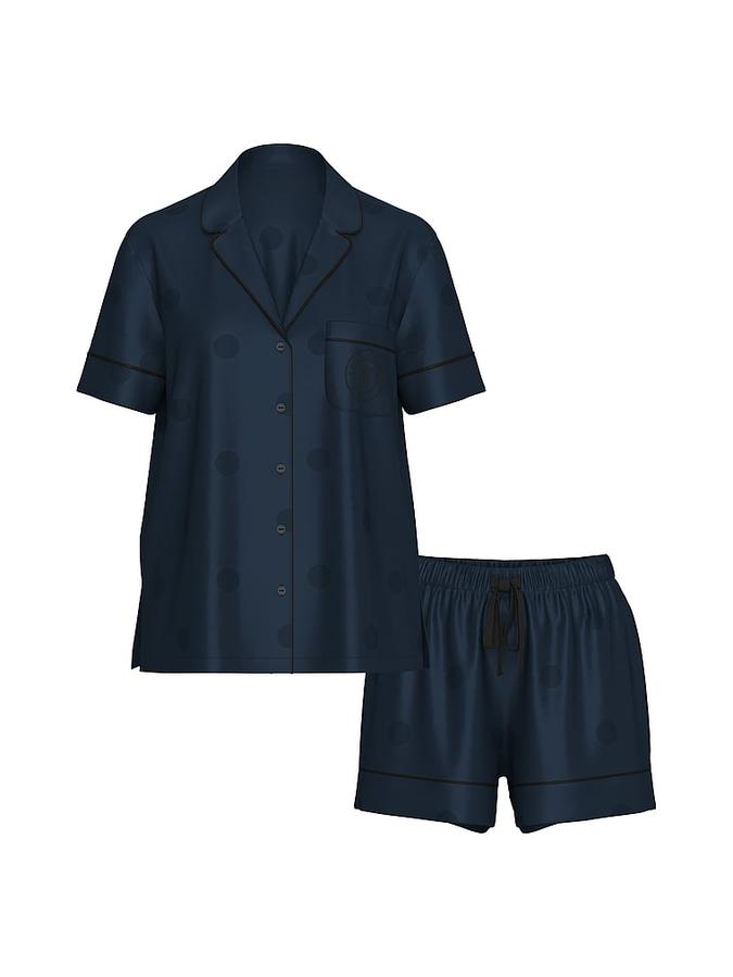 Glazed Satin Short Pajama Set image number 2