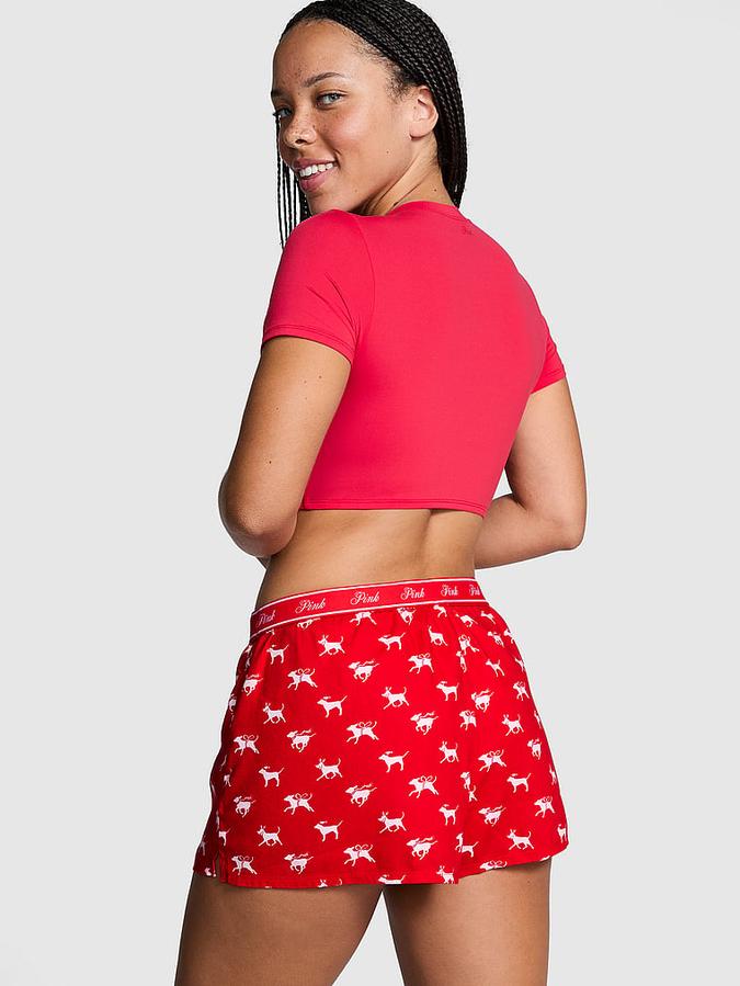 Flannel Boxy Pajama Shorts image number 1