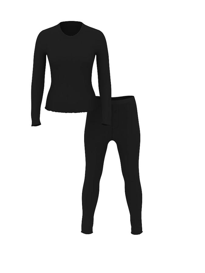 Heart Pointelle Long Pajama Set image number 2