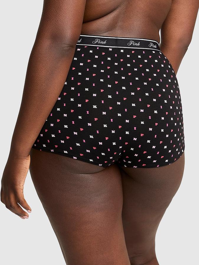 Logo Cotton High-Waist Boyshort Panty image number 1