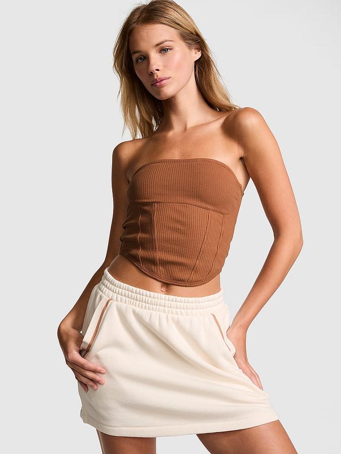 The Cinched Cotton Strapless Corset Top image number 0