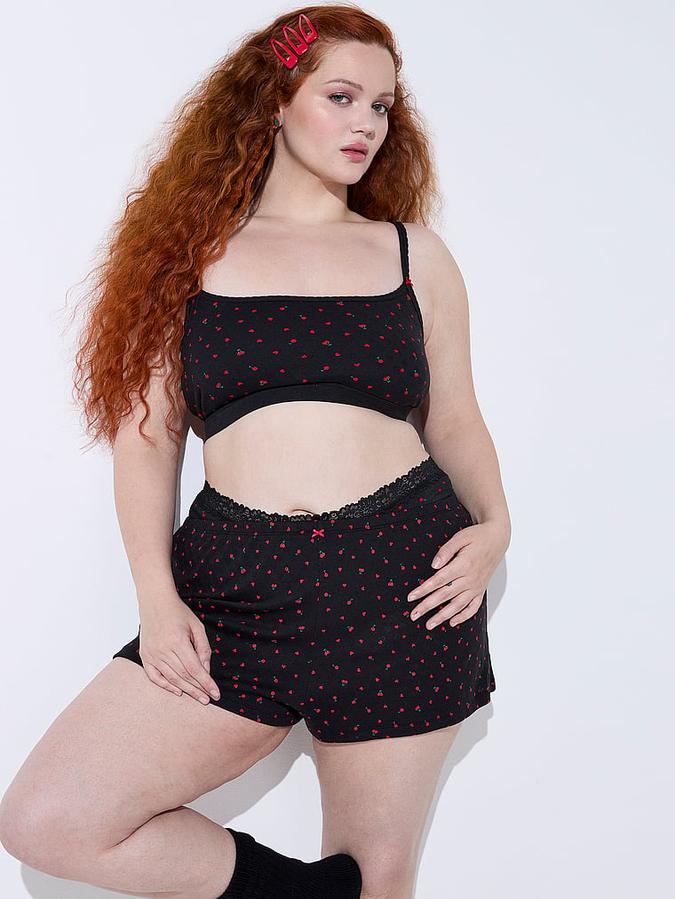 Cotton Heart Pointelle Sleep Shorts image number 3