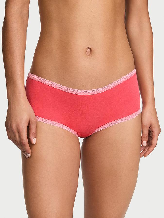 Cotton Lace-Trim Boyshort Panty