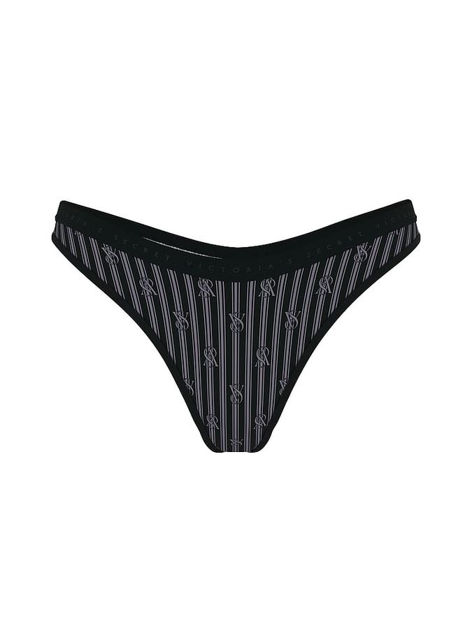Stretch Cotton High-Leg Scoop Thong Panty image number 2