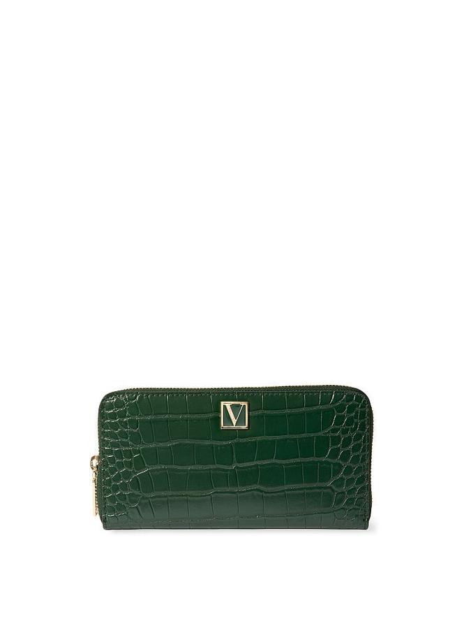 The Victoria Wallet Green Croc image number 0