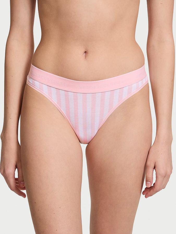 Logo Cotton Thong Panty
