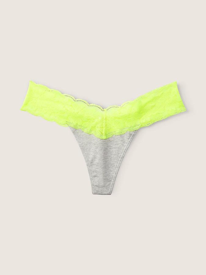Everyday Lace Trim Thong Panty