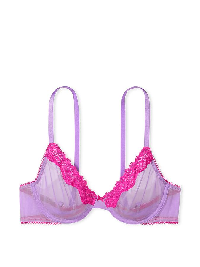 Fun & Flirty Lace-Trim Unlined Demi Bra image number 0
