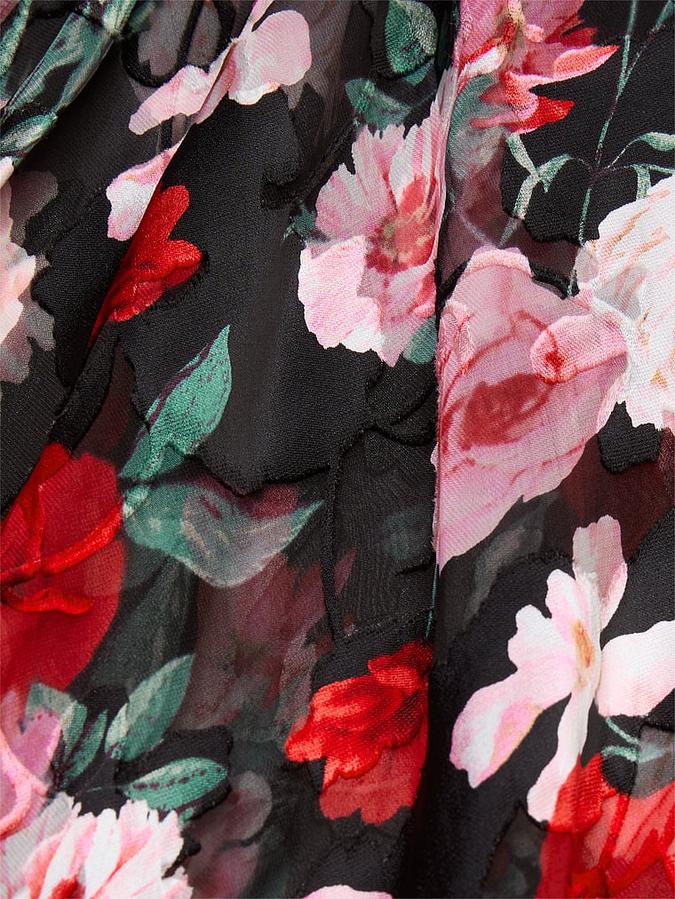 Atelier Victoria's Secret Noir Burnout Satin Plunge Gown image number 3