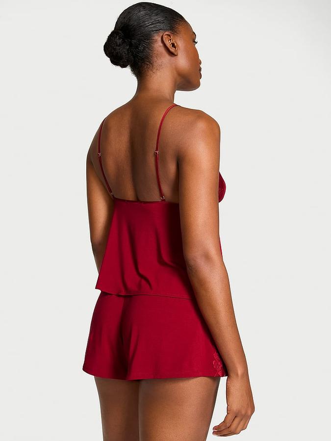 Modal Soft Lace-Trim Flyaway Cami Set