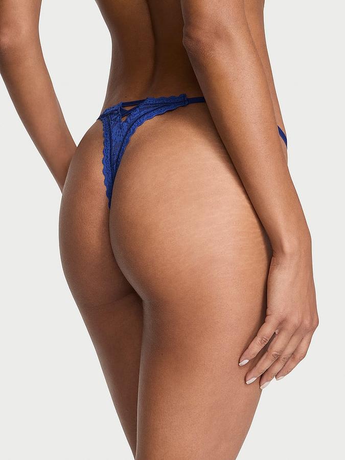Lace Strappy-Back String Thong Panty