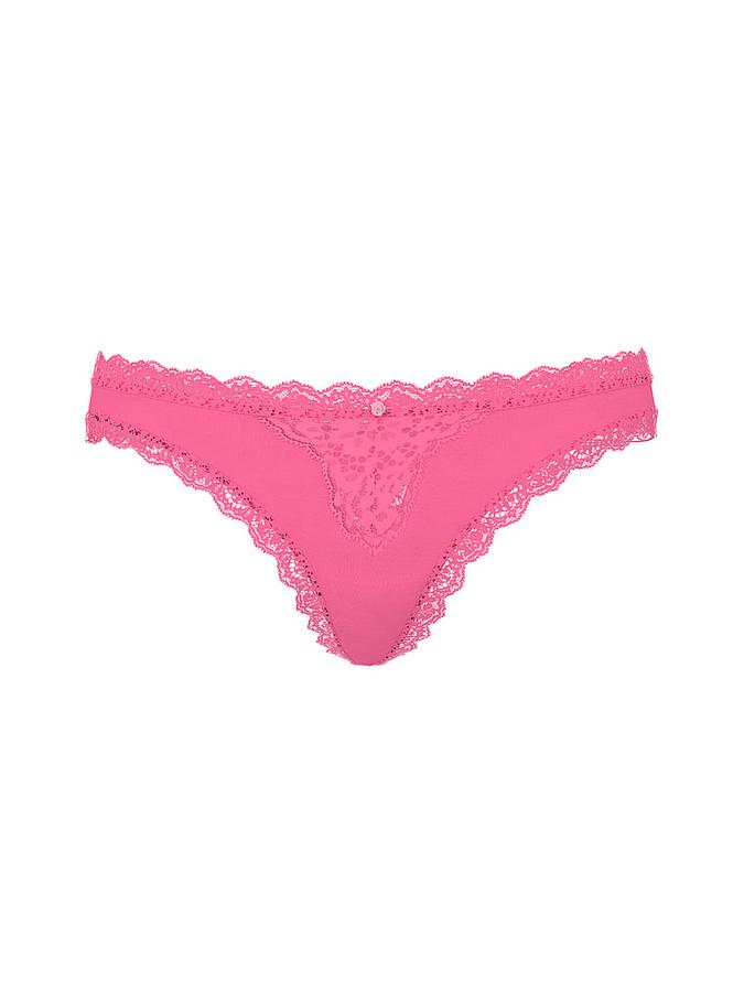 Lace-Trim Thong Panty image number 2