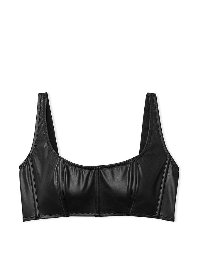 Faux Leather Mini Corset Top image number 0