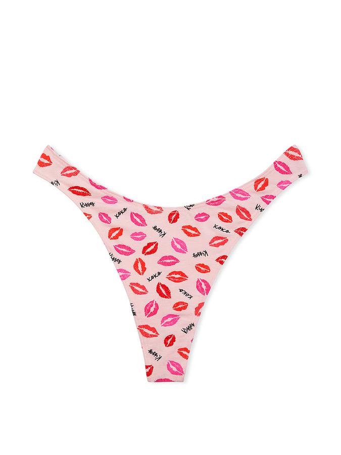Stretch Cotton High-Leg Scoop Thong Panty image number 1