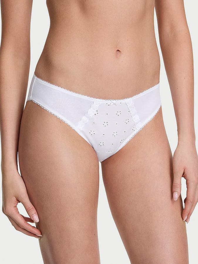 Stretch Cotton Eyelet Bikini Panty image number 0