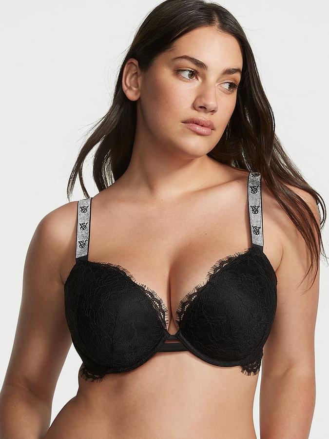 Shine Strap Lace Push-Up Bra image number 0
