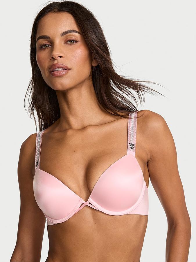 Logo Shine Strap Push-Up Bra