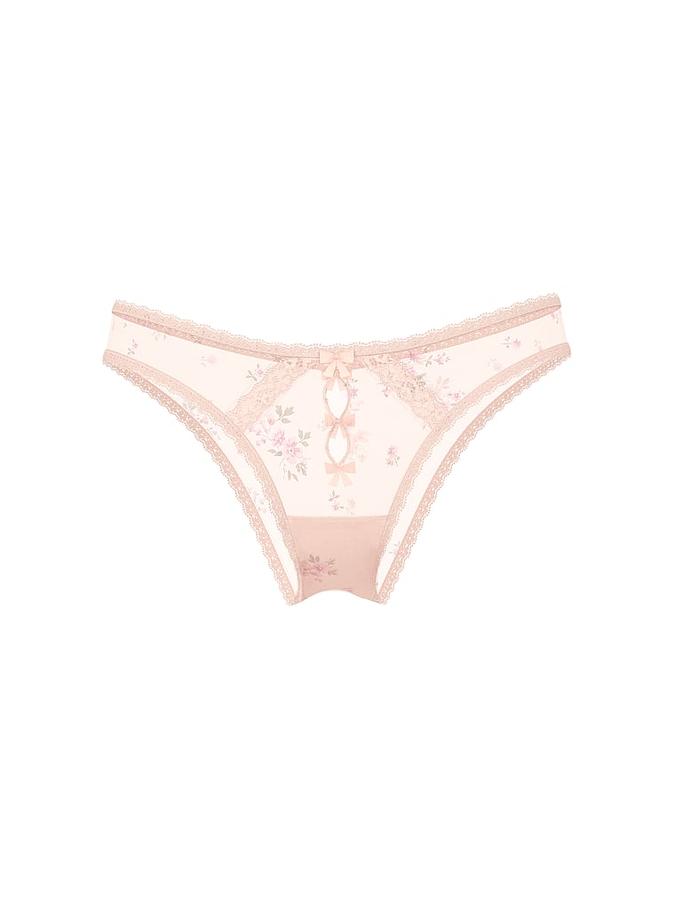 Sheer Lace-Trim Brazilian Panty image number 2