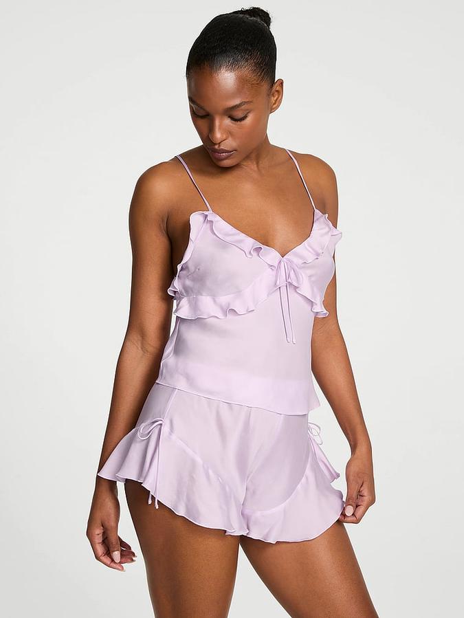 Silky Flutter Ruffled Cami & Shorts Set image number 0