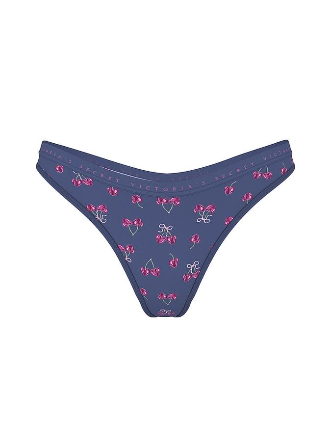 Stretch Cotton High-Leg Scoop Thong Panty image number 2