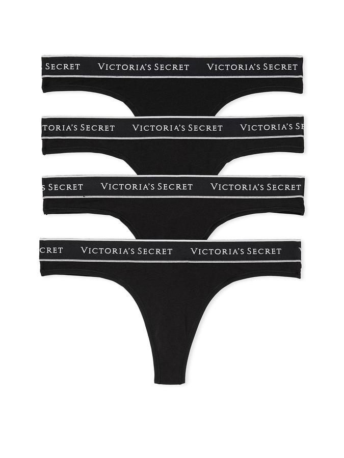 4-Pack Logo Cotton Thong Panty Pack