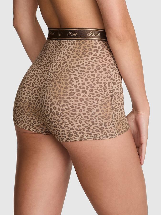 Logo Cotton High-Waist Boyshort Panty image number 1