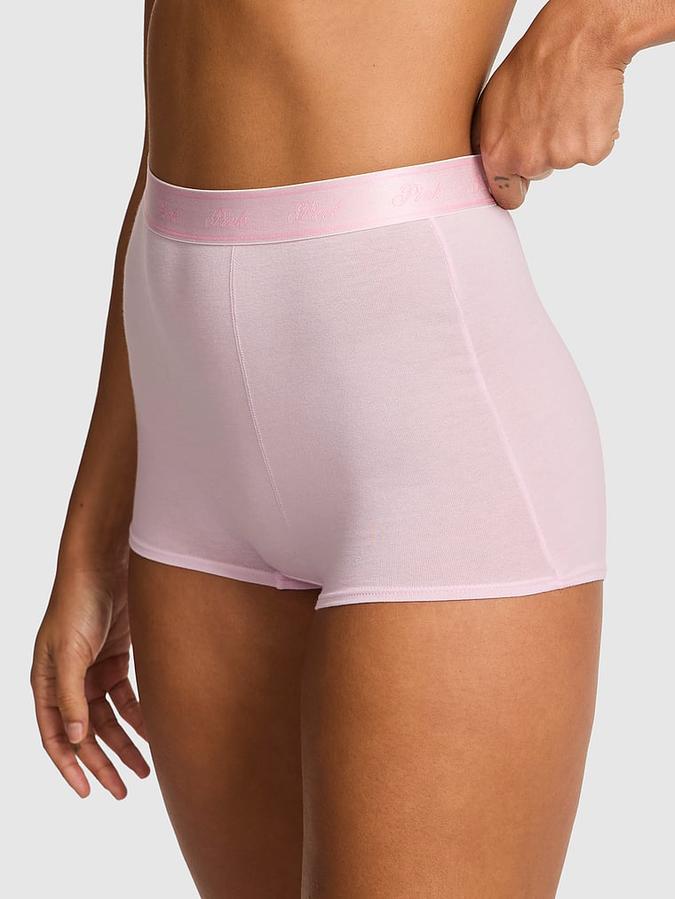 Logo Cotton High-Waist Boyshort Panty