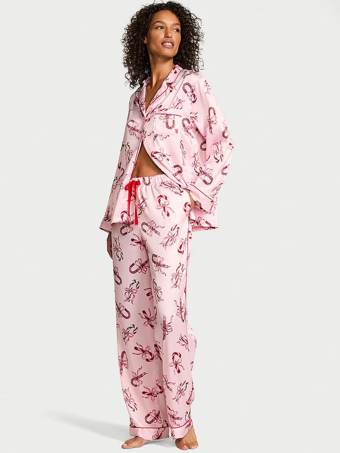 Glazed Satin Long Pajama Set