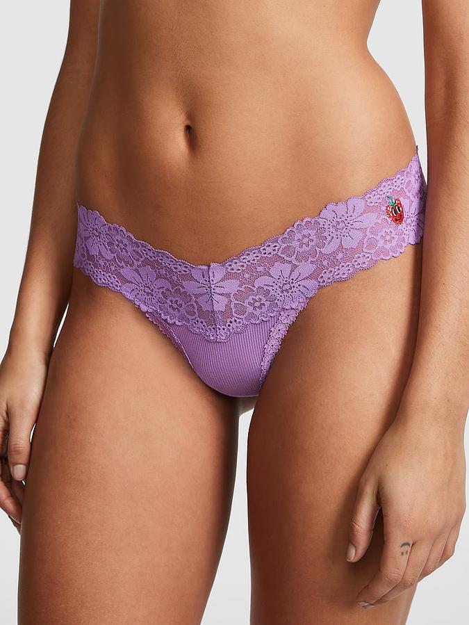 Wink Lace-Trim Thong Panty