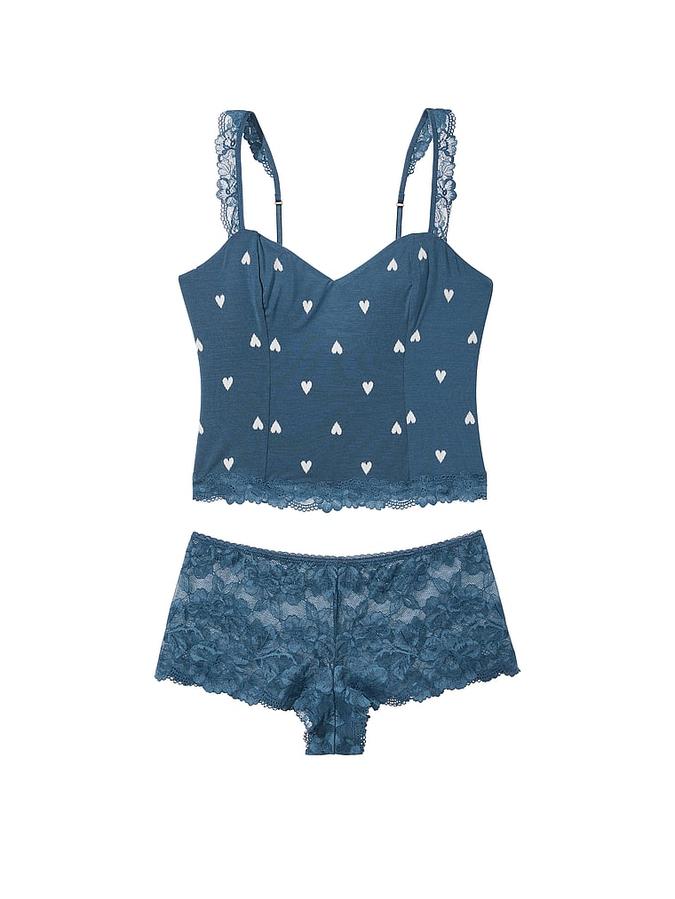 Modal & Lace Cropped Cami Set image number 2