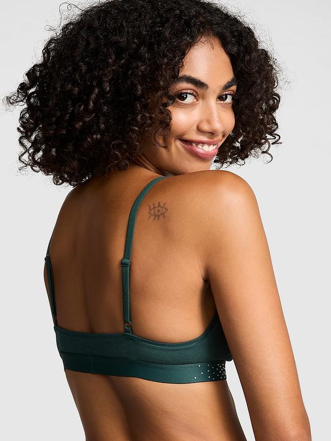 Logo Cotton Shine Triangle Bralette image number 1