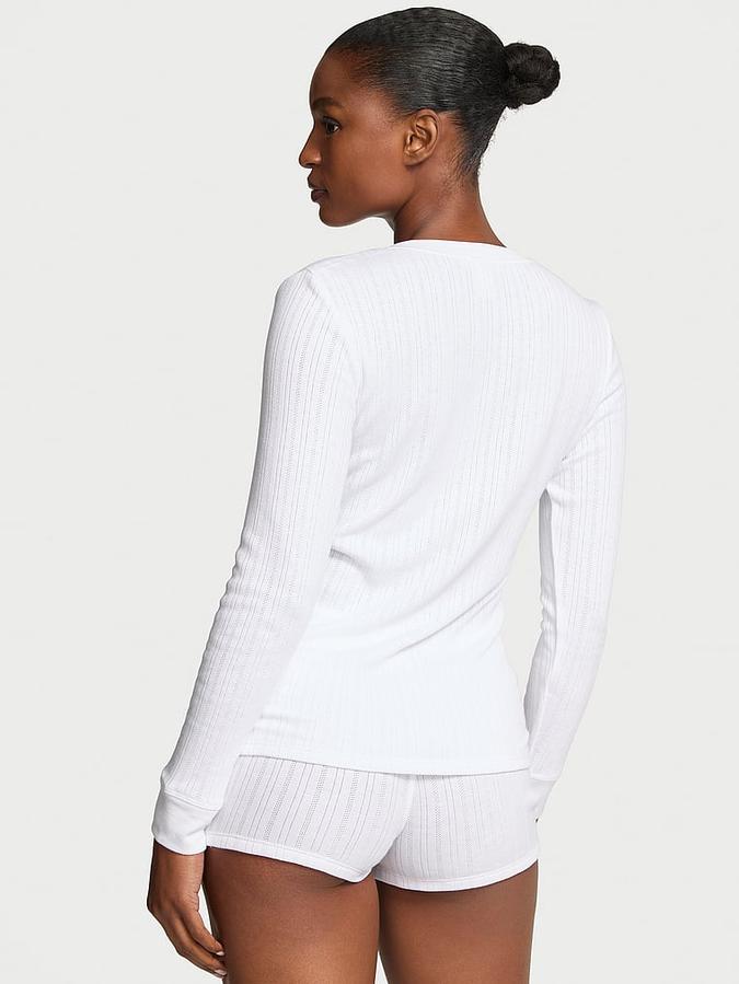 Cozy Pointelle Henley Short Pajama Set