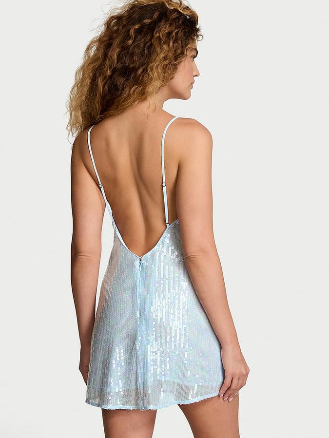 Sequin Shimmer Mini Slip Dress image number 1