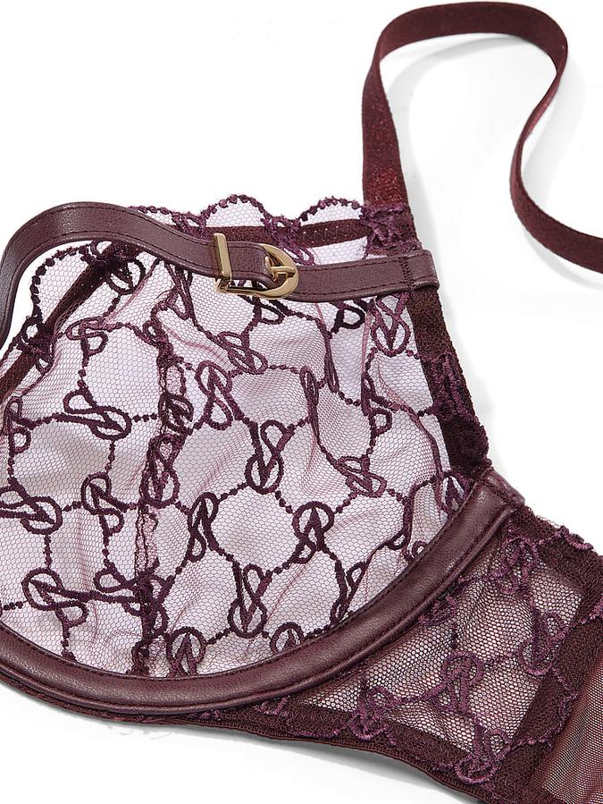 VS Logo Embroidery Unlined Low-Cut Demi Bra image number 1