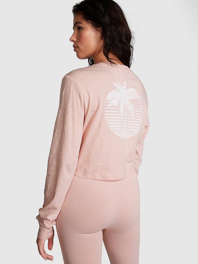 Premium Cotton Cropped Long-Sleeve T-Shirt image number 1