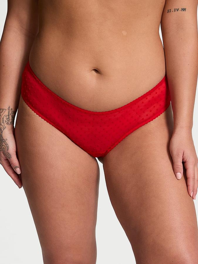 Jingle Bells Mesh Crotchless Cheeky Panty image number 0