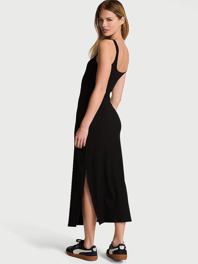 All-Day Soft Ribbed Bodycon Midi Dress image number 1