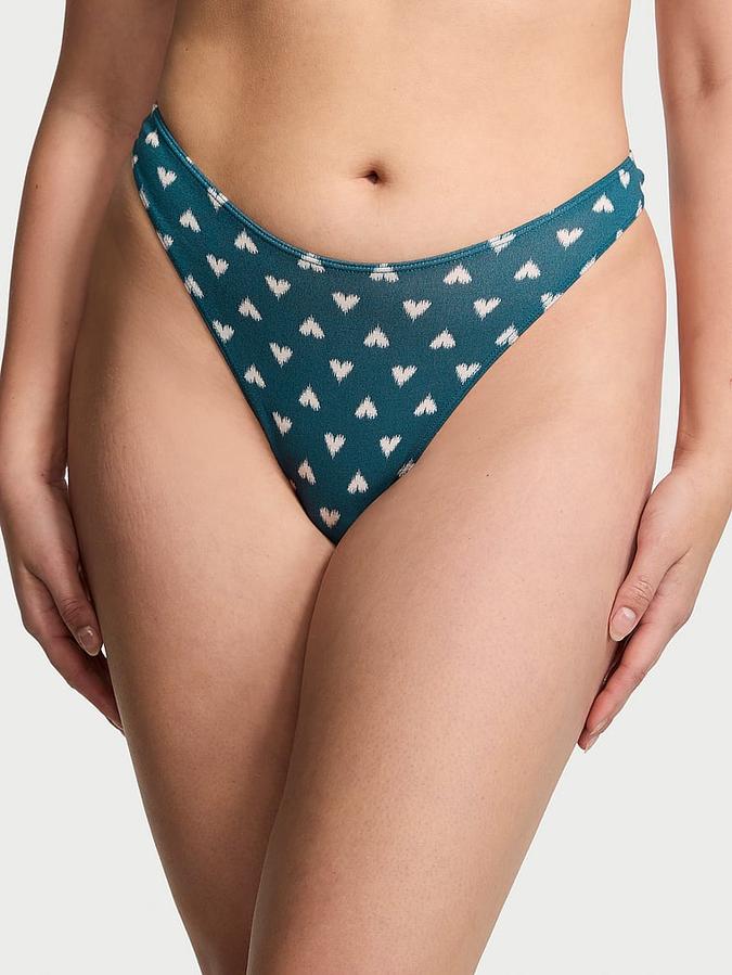 Stretch Cotton High-Leg Scoop Thong Panty image number 0