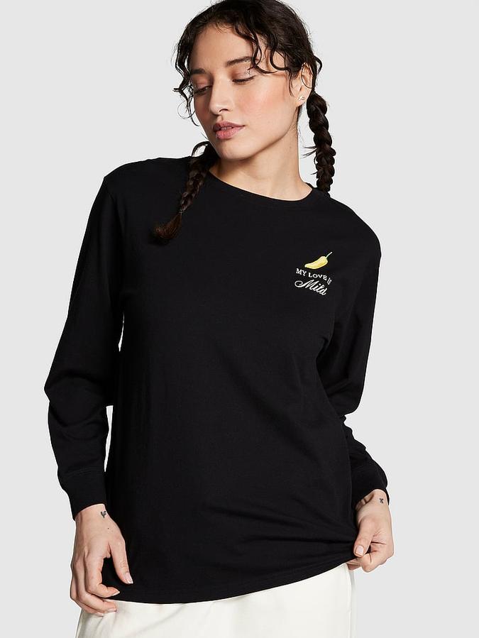 Oversized Long-Sleeve Campus Tee image number 0