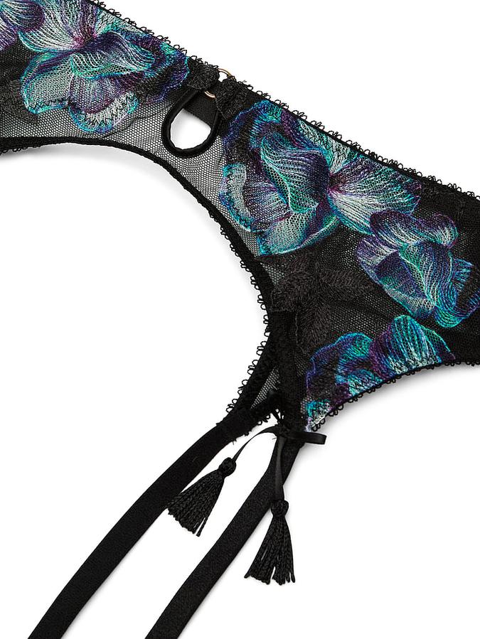 Electric Orchid Embroidery Garter Belt image number 3
