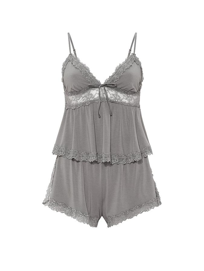 SoSoft&trade; Modal Lace-Trim Cami & Shorts Set image number 2